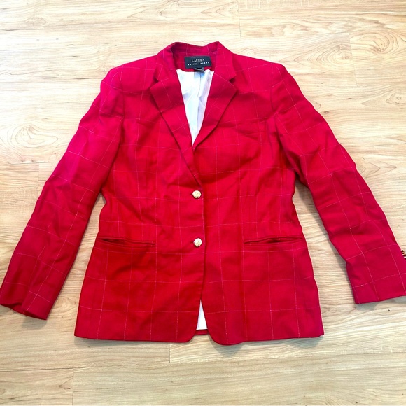 Ralph Lauren Jackets & Blazers - Ralph Lauren Red Blazer with White detailing- size 8